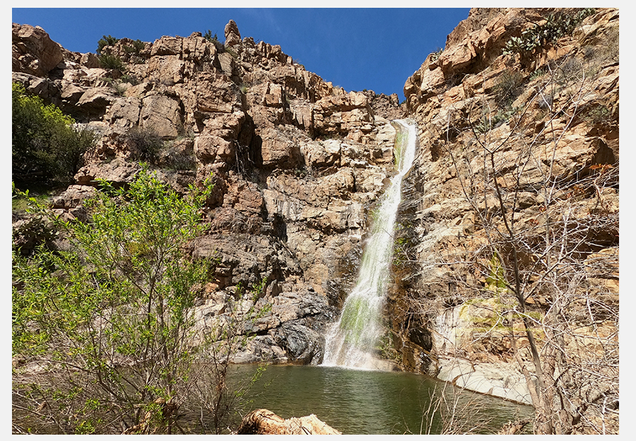 the big waterfall further along the trail