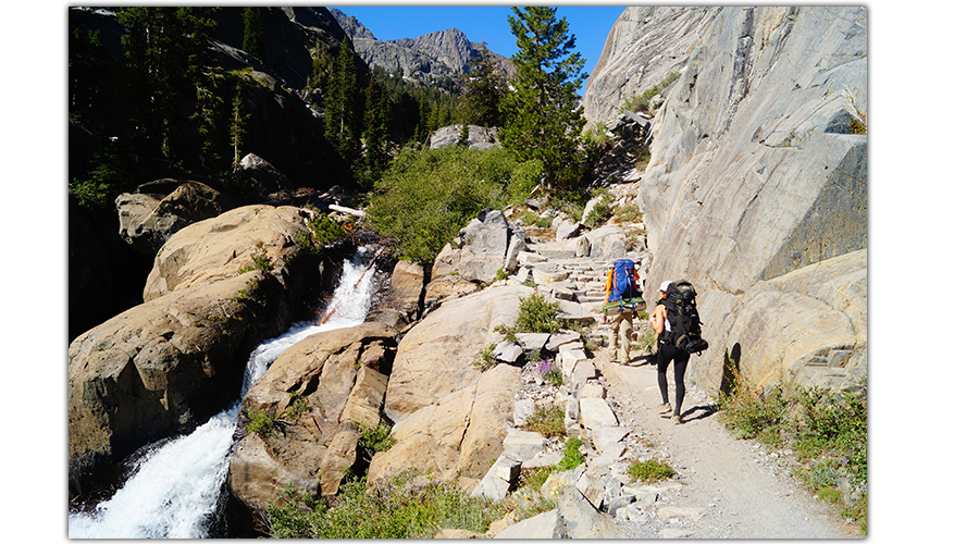 waterfall alongside the trail