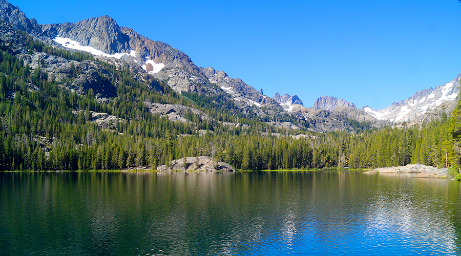 shadow lake with a granite backdrop