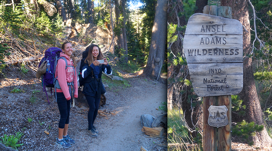 ansel adams wilderness sign on our trip backpacking to ediza lake