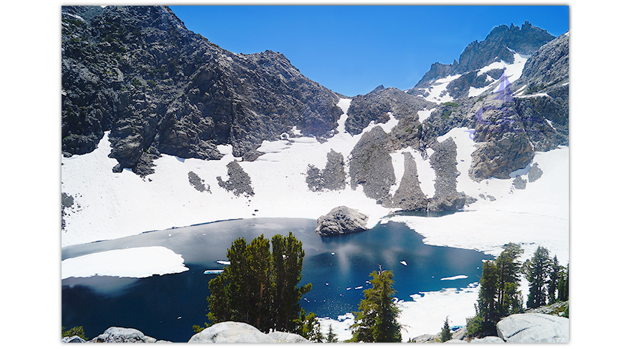 gorgeous iceburg lake in a steep cirque