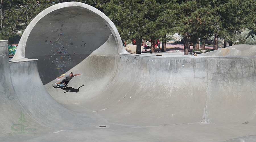 the impressive cradle feature at the mammoth skatepark