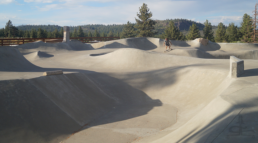 cruising along the perimeter of the volcom brothers skatepark