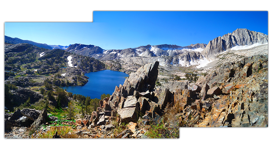 gorgeous view of twenty lakes basin trail