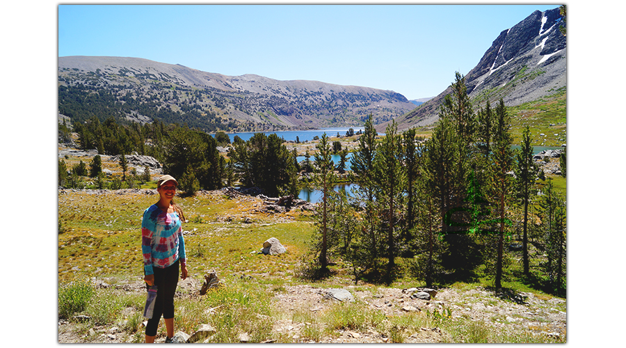 enjoying the scenery on twenty lakes basin trail