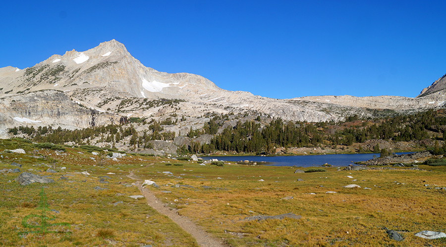 beautiful granite peak and high elevation lake