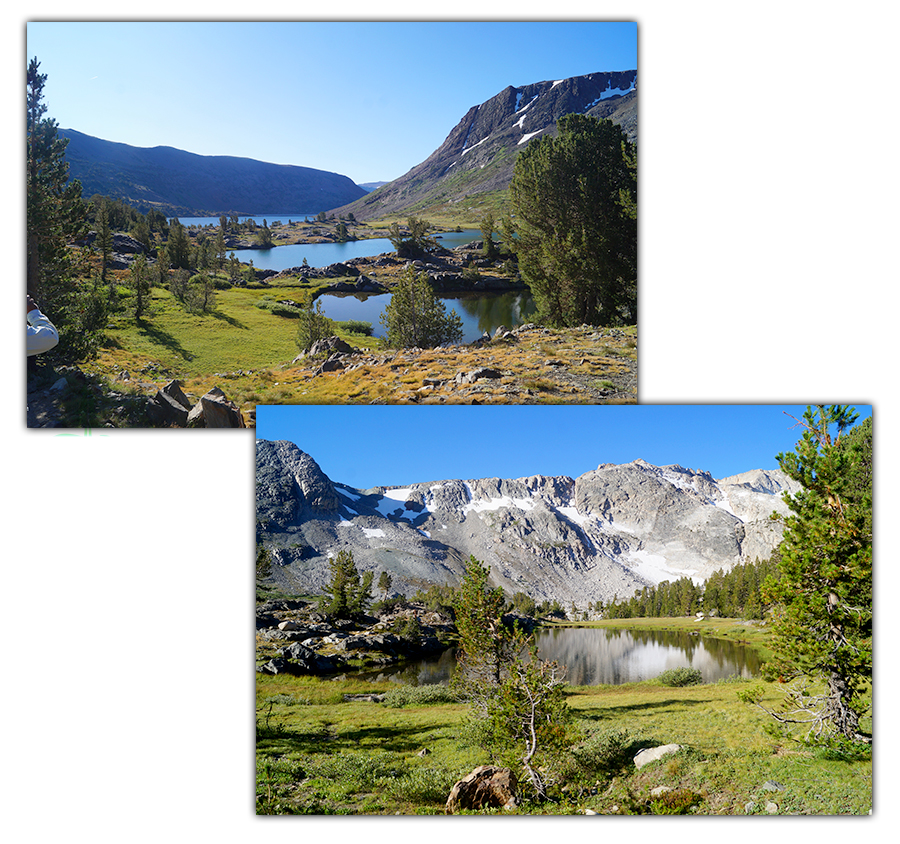 beautiful lakes along twenty lakes basin trail