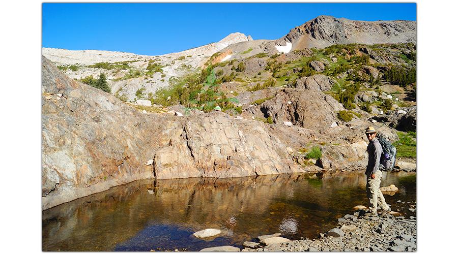 checking out a little lake along the way