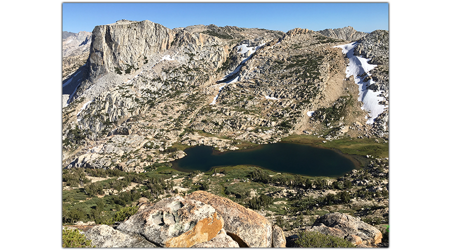 looking at the lakes below from the crest of crown point