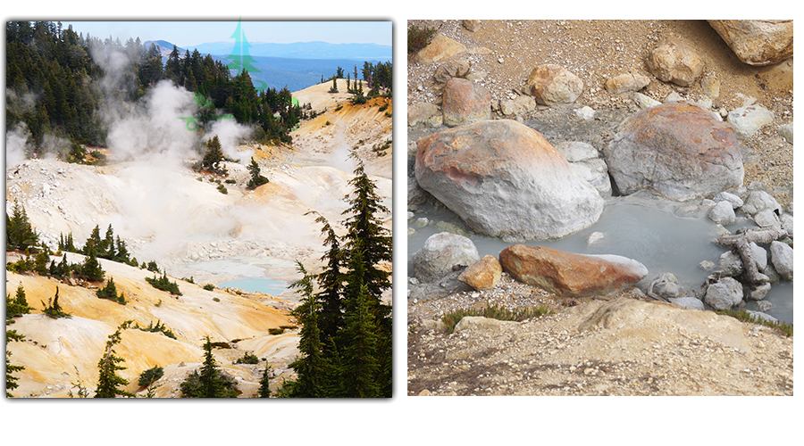 bumpass hell streaming and a milky blue stream