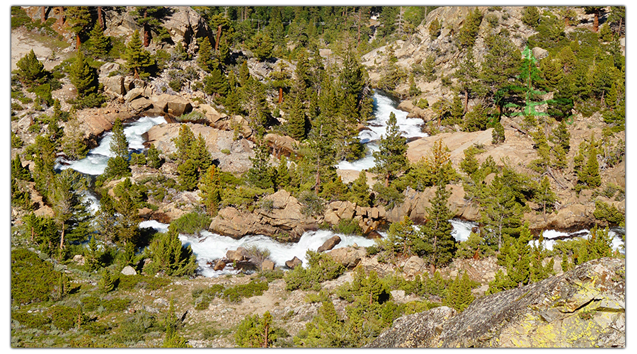 meandering river at the base of horsetail falls