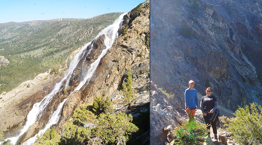 taking a break for a great view of horsetail falls