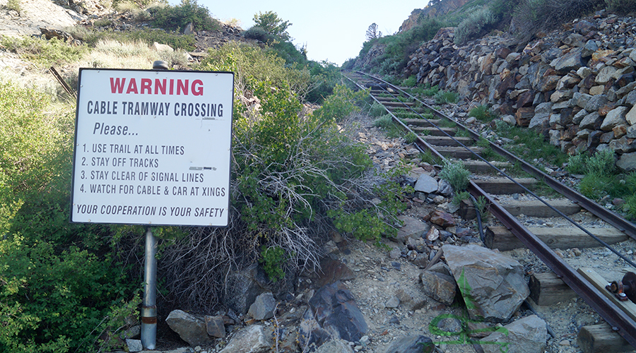 rush creek trail intersects with the cable tramway crossing