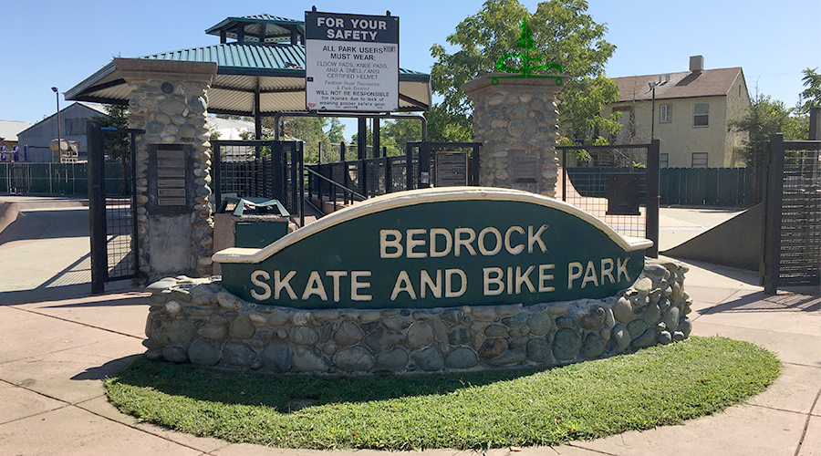 Bedrock Skate and Bike Park entrance