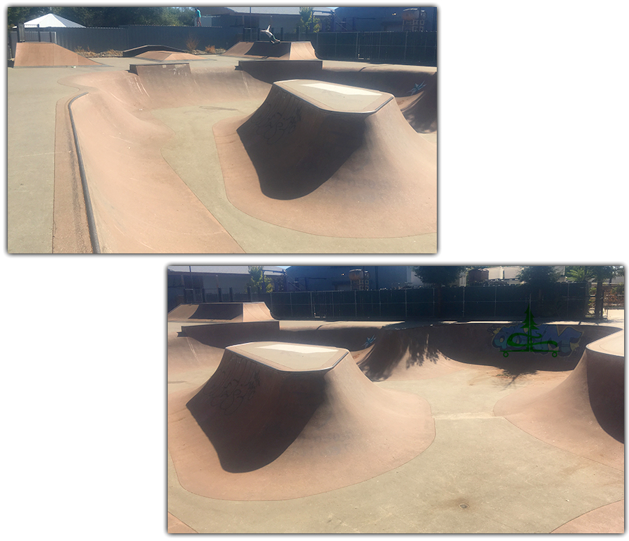 main bowl area of bedrock skatepark