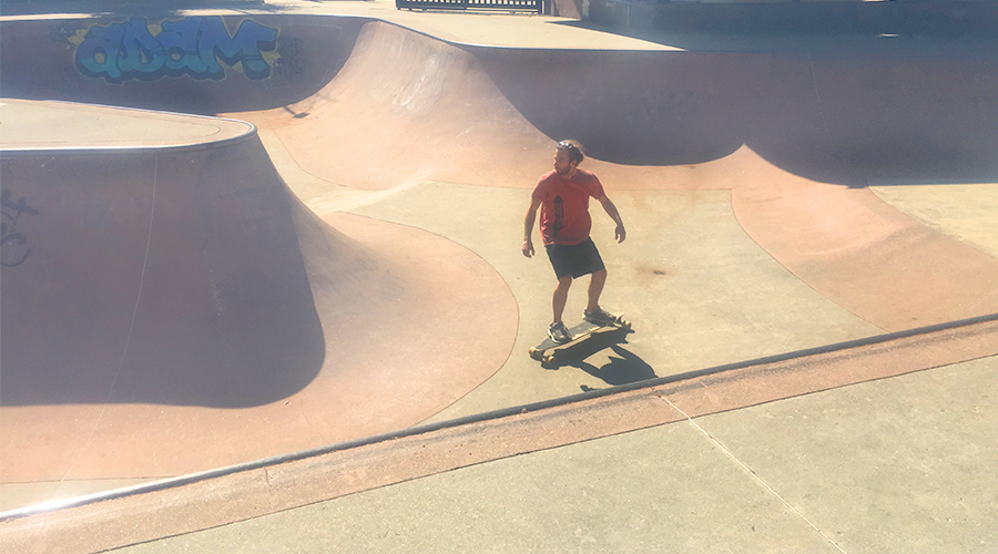 cruising the main bowl at the skatepark in Oroville