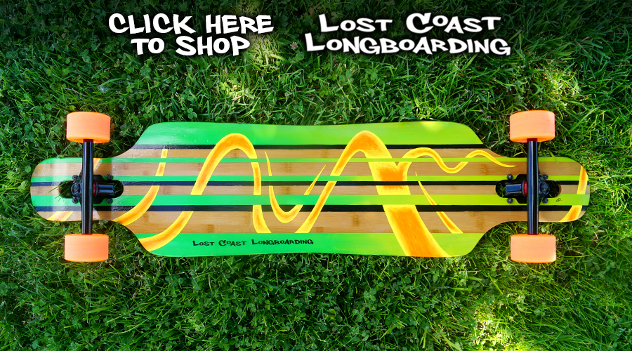 hand painted longboard from lost coast longboarding