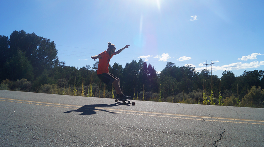 power sliding on a longboard