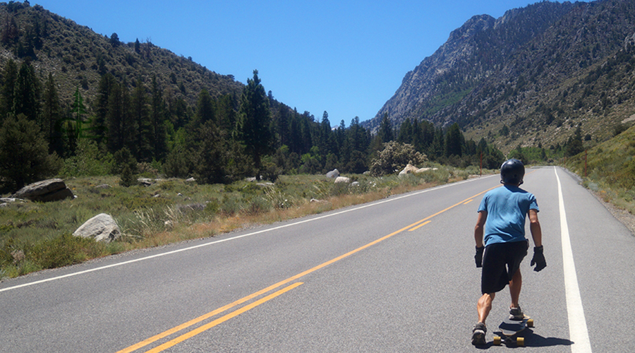 longboarding on the open road