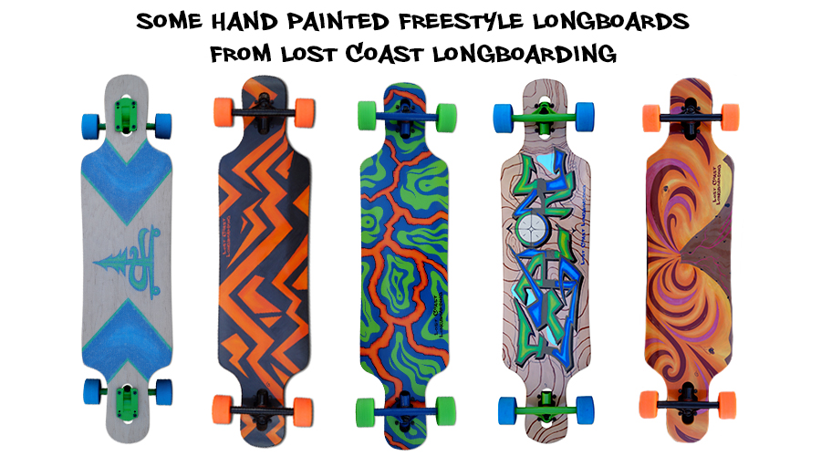 hand painted lost coast longboarding drop through longboards