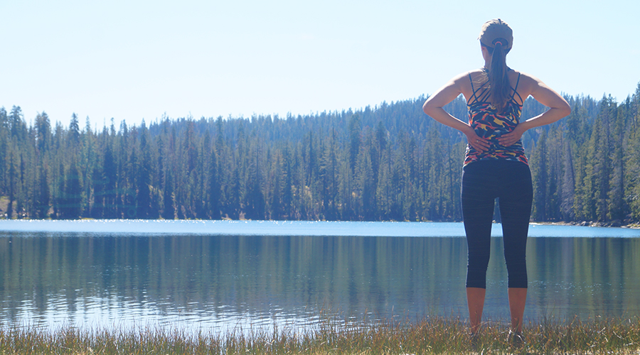 taking a lunch break at lower twin lake