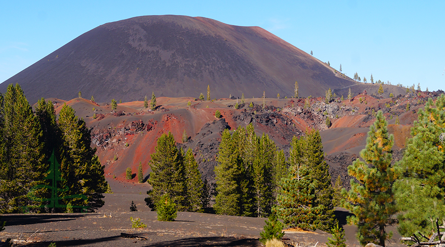 approaching the fantastic lava beds and cinder cone