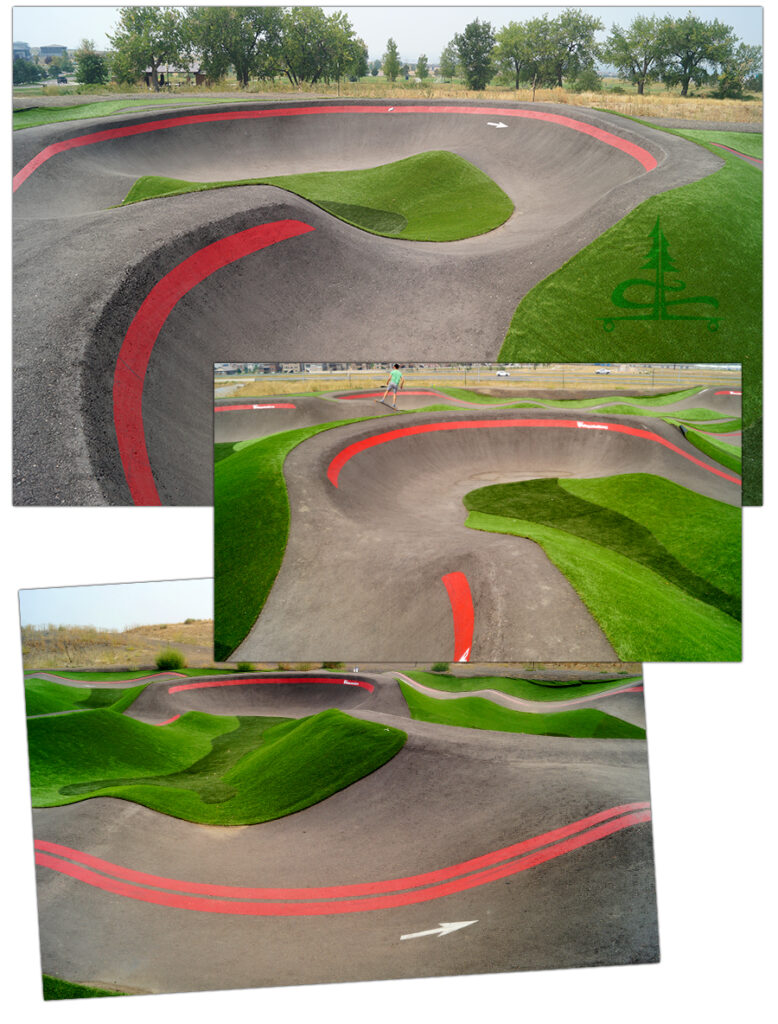 berms, turns, and curves of the broomfield pump track