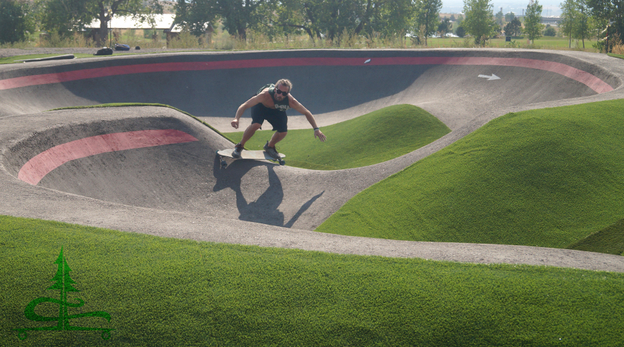pumping along the banked turns at the broomfield pump track