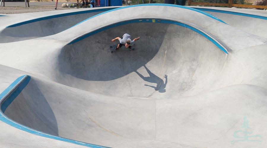 wall riding through a banked turn