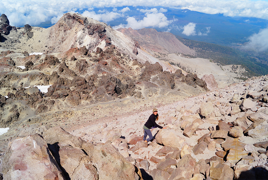 scrambling back down from lassen peak