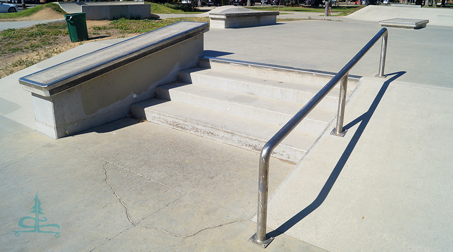 rails and stairs in the street section