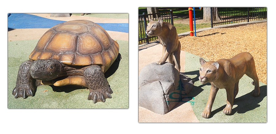 animal statues at mcclatchy park