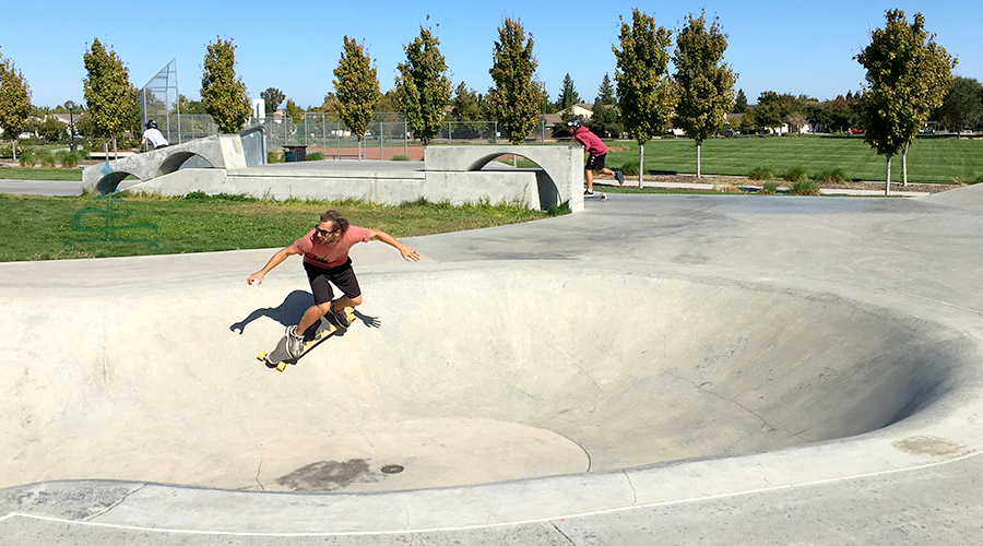 surfing the cement at wild rose skatepark