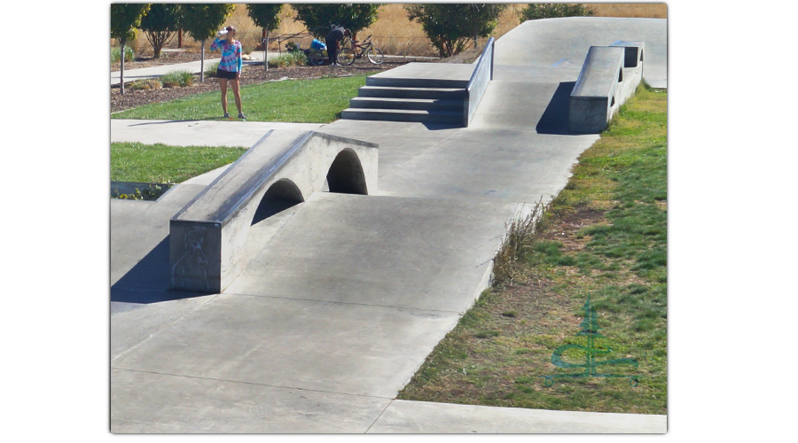 obstacles at the wild rose skatepark