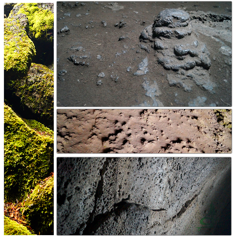 formations and features in the lava tube
