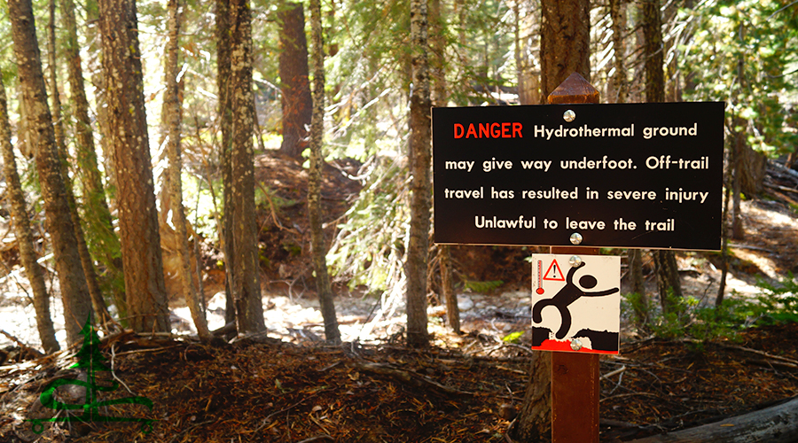 hydrothermal warnings for the features accessed via warner valley trailhead