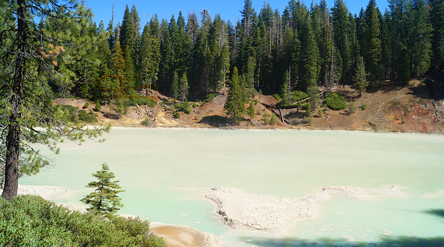 boiling springs lake is a unique feature accessed from warner valley trailhead