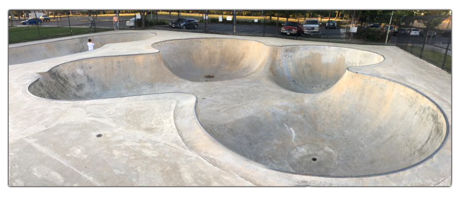 unique clover bowl at elk grove skatepark