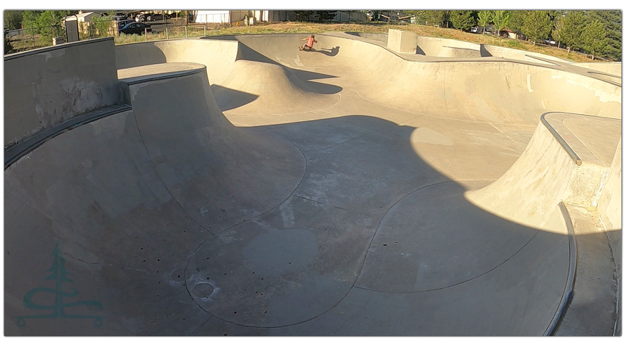 longboarding in the large main bowl