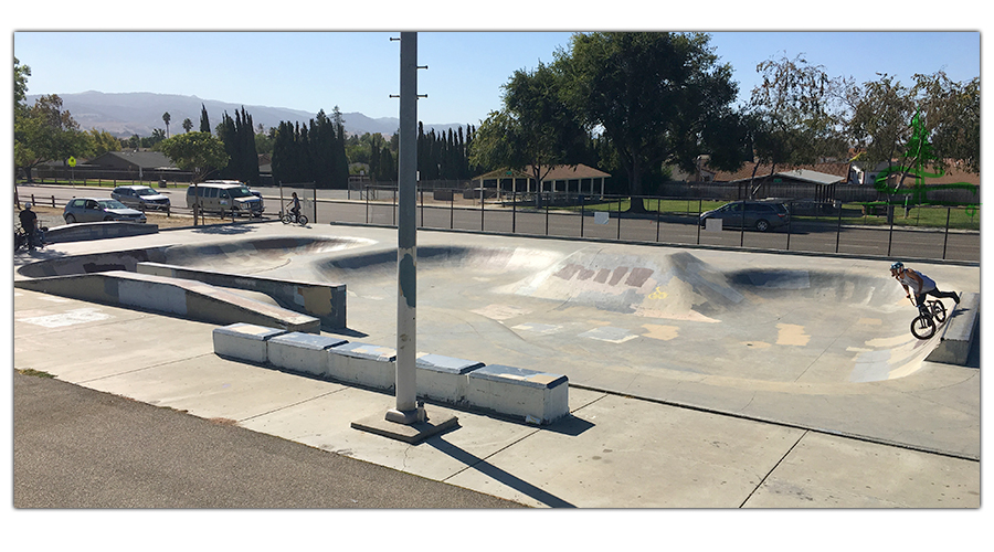 main bowl at hollister skatepark 