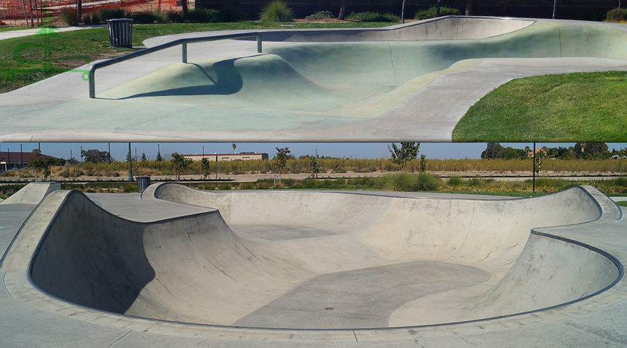 bowl and rail at the city of lathrop skatepark