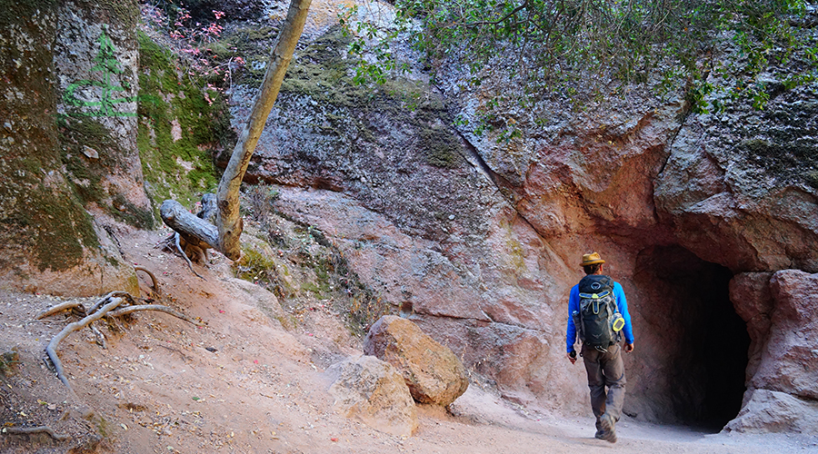 entering the tunnel on bear gulch trail