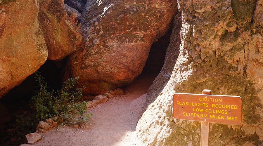 entering bear gulch cave trail