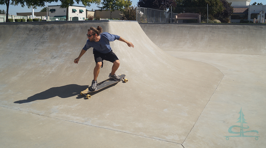 cruising on a longboard