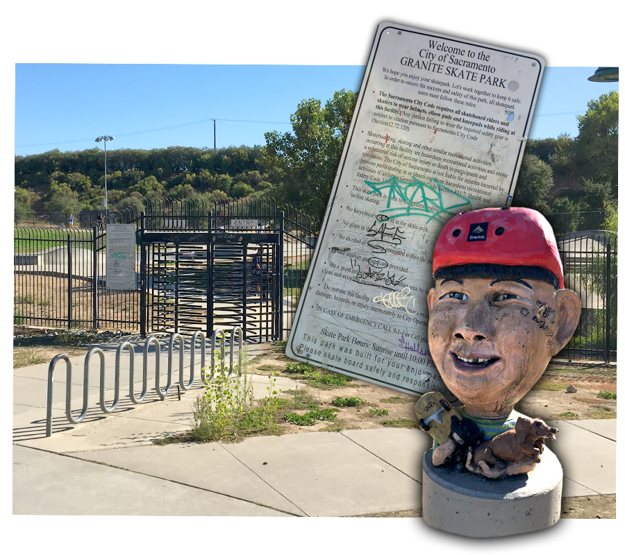 entrance to granite skatepark and rules