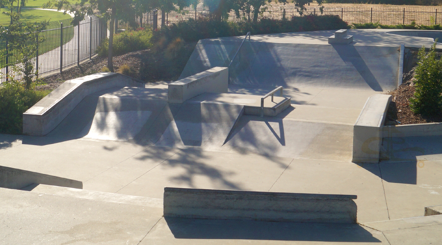 street section at tanzanite skatepark in california