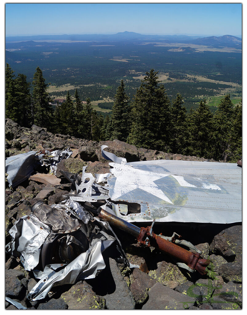 parts of the plane crash on humphreys peak trail