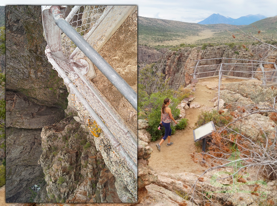 steep and scenic views from the overlook platform into black canyon of the gunnison