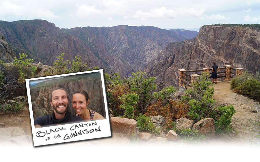 peering out at the steep dramatic scenery through the canyon