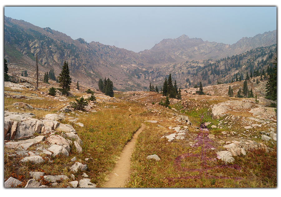 single track section of the hike on pitkin lake trail 